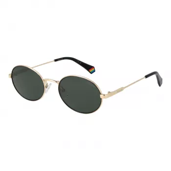 POLAROID PLD6228SX532M Unisex taisnstūra saulesbrilles - Brūns Havana rāmis, Brūnas polarizētas lēcas, 53 mm