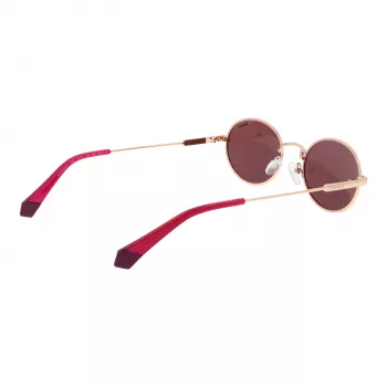 Polaroid PLD6228SX53LT Unisex taisnstūra saulesbrilles - Havana rāmis, brūna polarizēta lēca - 53 mm