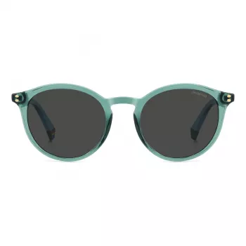 Polaroid PLD6233S1ED Unisex saulesbrilles - Melns rāmis, pelēka polarizēta lēca