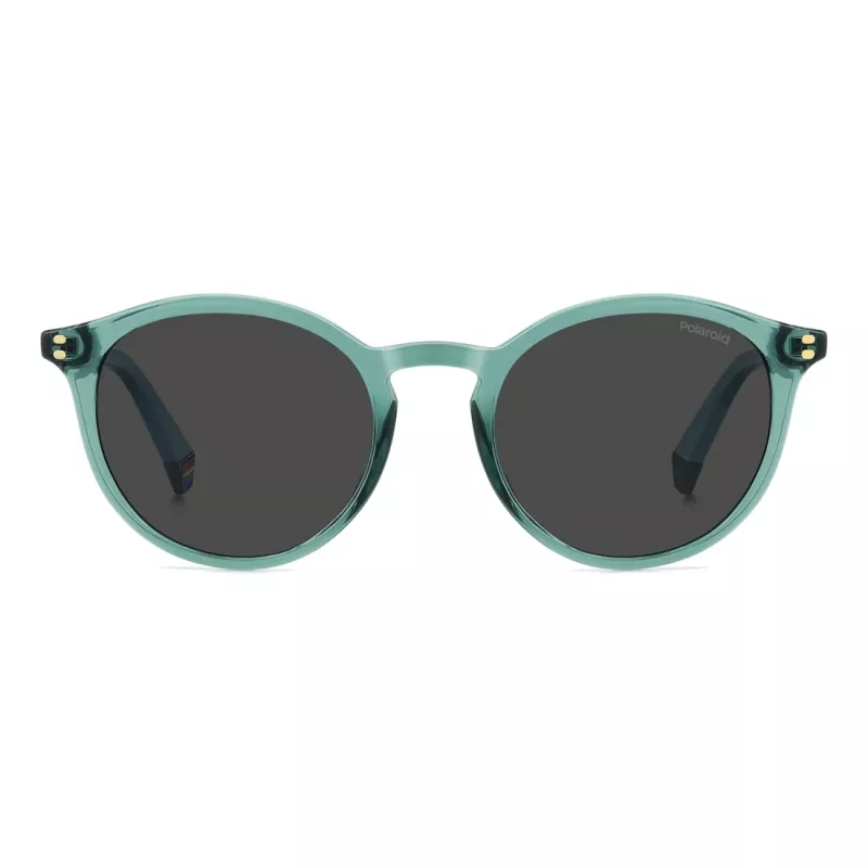 Polaroid PLD6233S1ED Unisex saulesbrilles - Melns rāmis, pelēka polarizēta lēca
