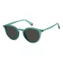Polaroid PLD6233S1ED Unisex saulesbrilles - Melns rāmis, pelēka polarizēta lēca