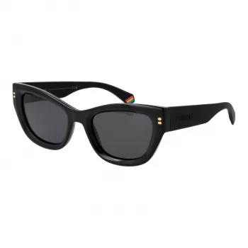 POLAROID PLD6237SX5280 Sieviešu polarizētas saulesbrilles - Melns rāmis, Pelēkas lēcas, 52mm
