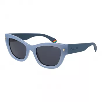 Polaroid PLD6237SX52MV Sieviešu saulesbrilles - Melns rāmis, Pelēkas polarizētas lēcas, 52mm