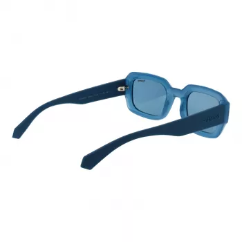 Polaroid PLD6239SX51MV Unisex taisnstūra saulesbrilles - melns rāmis, pelēkas lēcas 51mm