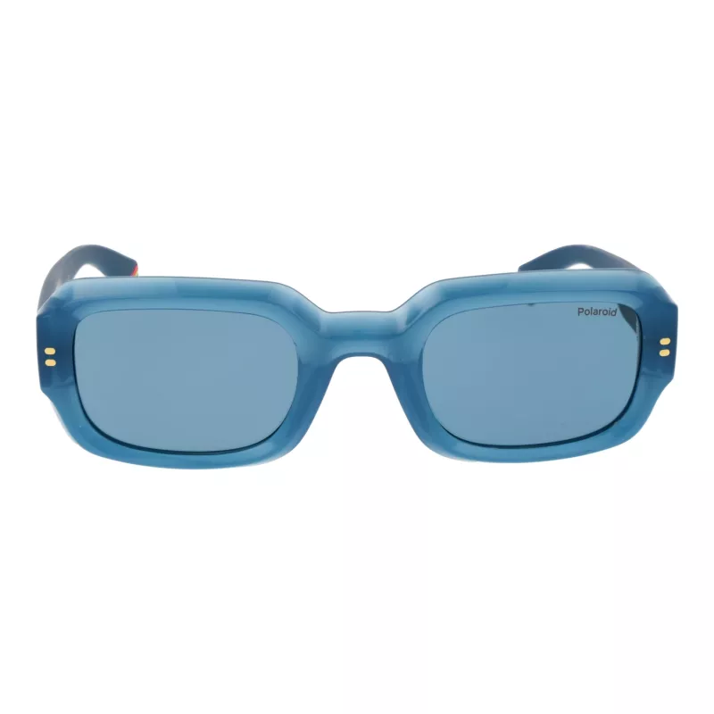 Polaroid PLD6239SX51MV Unisex taisnstūra saulesbrilles - melns rāmis, pelēkas lēcas 51mm