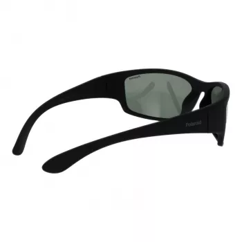 Polaroid PLD7005S63YYV Unisex taisnstūra saulesbrilles - melns rāmis, pelēkas lēcas 63mm