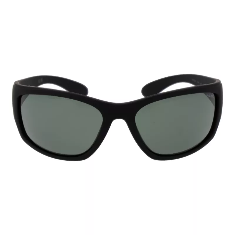 Polaroid PLD7005S63YYV Unisex taisnstūra saulesbrilles - melns rāmis, pelēkas lēcas 63mm
