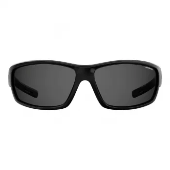 POLAROID PLD7029S807 Unisex Sporta saulesbrilles - Polarizētas pelēkas lēcas - Melns rāmis