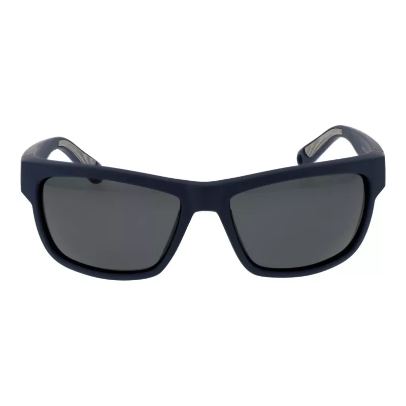 Polaroid PLD7031S59FLL Vīriešu taisnstūra saulesbrilles - Matēts melns rāmis, Pelēka polarizēta lēca, 59mm