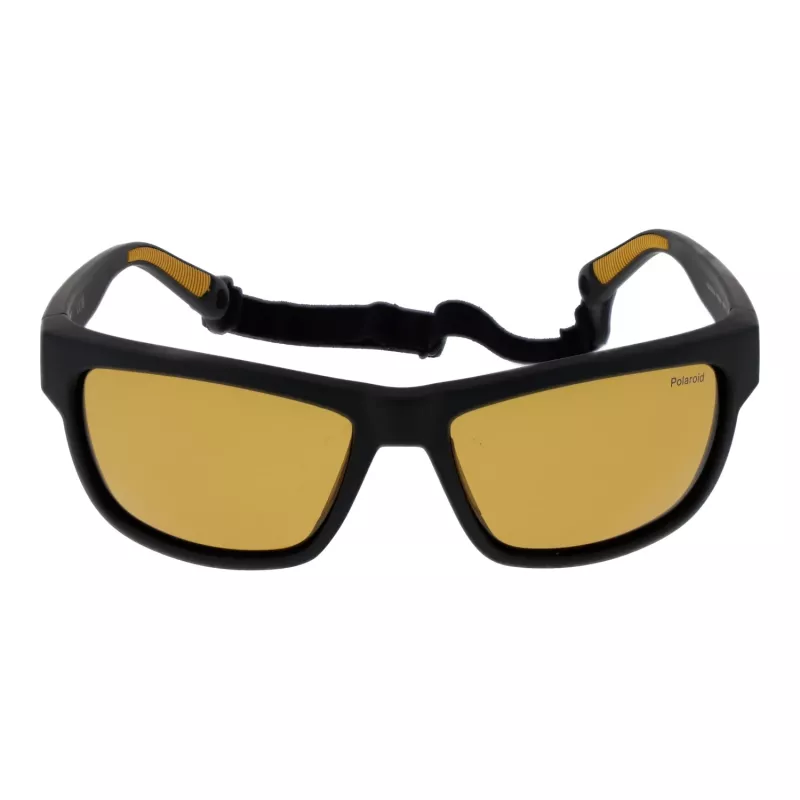 Polaroid PLD7031S59PGC Vīriešu sporta saulesbrilles - Melns rāmis, pelēkas polarizētas lēcas 59mm