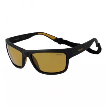 Polaroid PLD7031S59PGC Vīriešu sporta saulesbrilles - Melns rāmis, pelēkas polarizētas lēcas 59mm