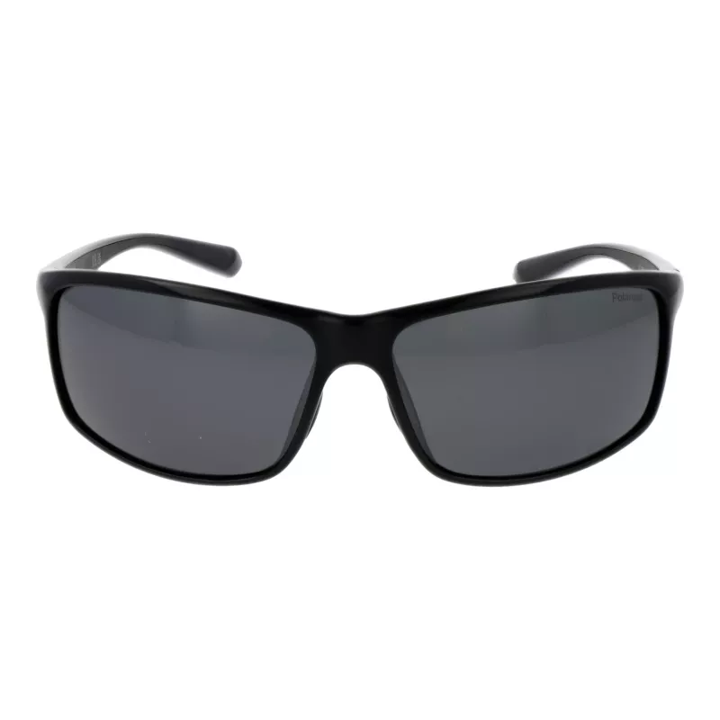 Polaroid PLD7036S63807 Unisex Taisnstūra saulesbrilles - Melns rāmis, pelēkas lēcas