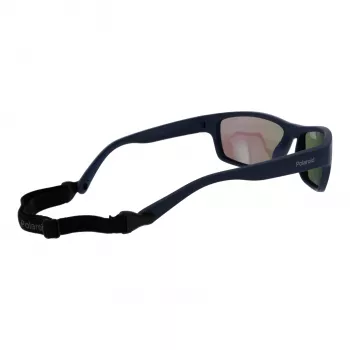 Polaroid PLD7037S60PJP Unisex taisnstūra saulesbrilles - melns rāmis, pelēkas lēcas 60mm