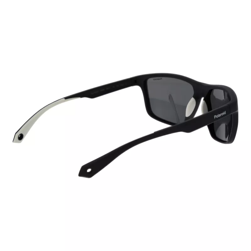 POLAROID PLD7040S5908A Vīriešu taisnstūra polarizētas saulesbrilles - Pelēks rāmis, pelēkas lēcas 59mm