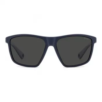 POLAROID PLD7040SFLL Vīriešu saulesbrilles - Melns rāmis, Pelēkas polarizētas lēcas, 59 mm