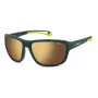 Polaroid PLD7049SGP7 Unisex taisnstūra saulesbrilles - melns rāmis, pelēkas polarizētas lēcas 62 mm