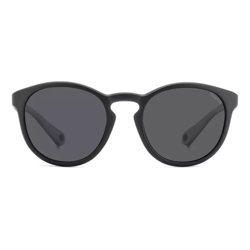Polaroid PLD7050S003 Unisex taisnstūra saulesbrilles - Melns rāmis, pelēkas polarizētas lēcas