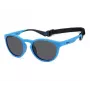 POLAROID PLD7050SMVU Unisex Square Sunglasses - Matte Black Frame, Grey Polarized Lens, 52mm