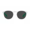POLAROID PLD7050SVK6 Unisex taisnstūra saulesbrilles - Melns rāmis, pelēkas polarizētas lēcas 52mm