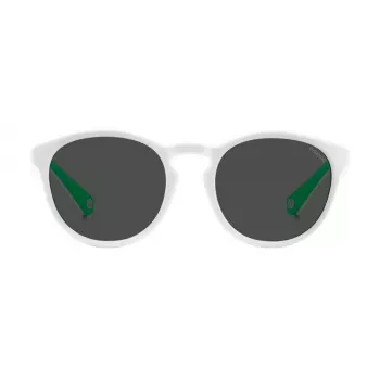 POLAROID PLD7050SVK6 Unisex taisnstūra saulesbrilles - Melns rāmis, pelēkas polarizētas lēcas 52mm