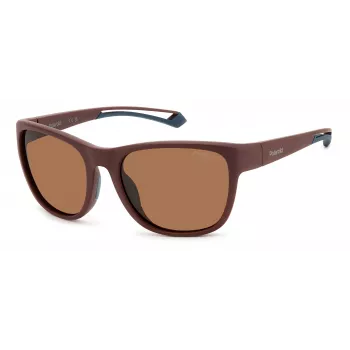 Polaroid PLD7051S7BL Unisex saulesbrilles - melns rāmis, pelēkas polarizētas lēcas, 57 mm