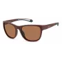 Polaroid PLD7051S7BL Unisex saulesbrilles - melns rāmis, pelēkas polarizētas lēcas, 57 mm