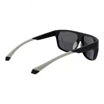 POLAROID PLD7053S60003 Vīriešu kvadrātveida saulesbrilles - Melns rāmis, pelēkas polarizētas lēcas