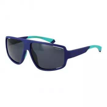 Polaroid PLD7054/S 61FLL Vīriešu taisnstūra saulesbrilles - Melns rāmis, pelēkas polarizētas lēcas 61mm