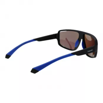 Polaroid PLD7054S610VK Vīriešu taisnstūra polarizētas saulesbrilles - Melns rāmis, pelēkas lēcas 61mm