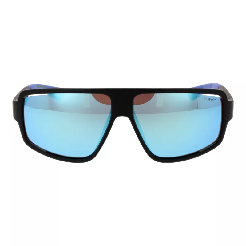 Polaroid PLD7054S610VK Vīriešu taisnstūra polarizētas saulesbrilles - Melns rāmis, pelēkas lēcas 61mm
