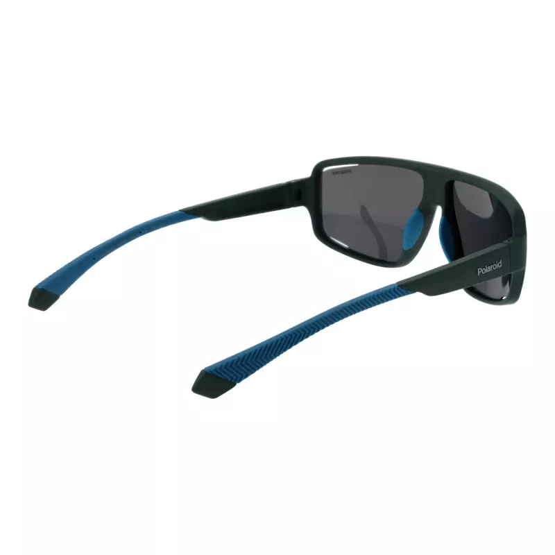 Polaroid PLD7054S61DLD Vīriešu taisnstūra saulesbrilles - Melns rāmis, pelēkas lēcas