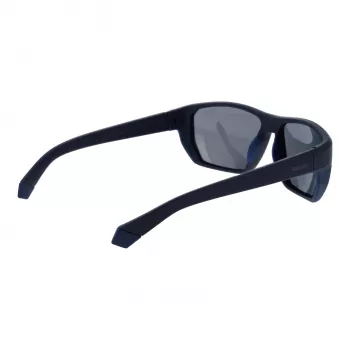 Polaroid PLD7057S60FLL Vīriešu taisnstūra polarizētas saulesbrilles - Melns rāmis, pelēkas lēcas
