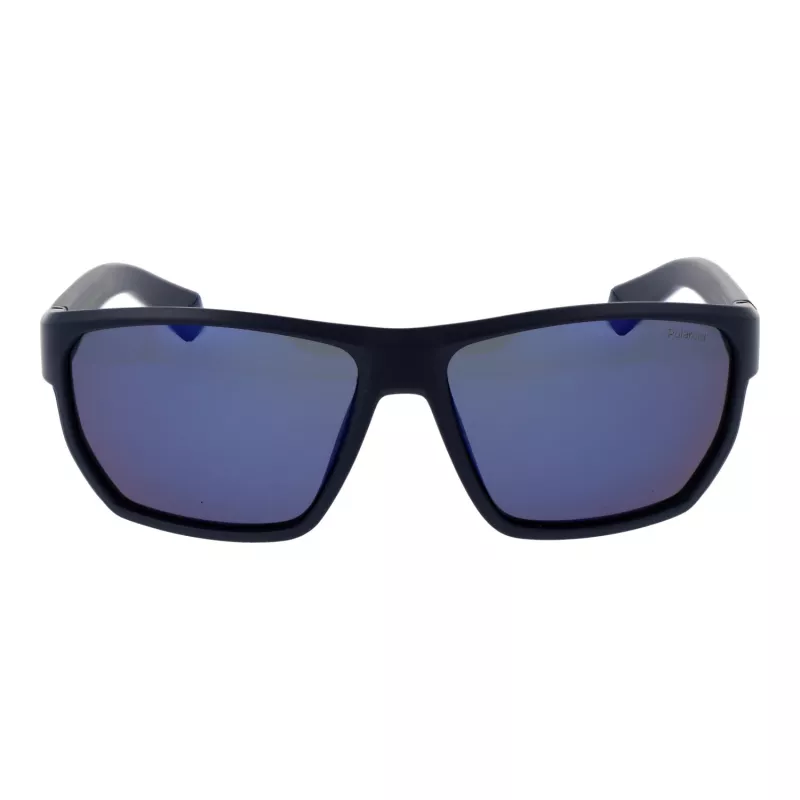 Polaroid PLD7057S60FLL Vīriešu taisnstūra polarizētas saulesbrilles - Melns rāmis, pelēkas lēcas
