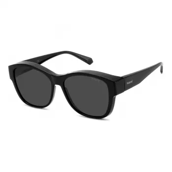 Polaroid PLD9019S08A Unisex Saulesbrilles - Melns Rāmis, Pelēkas Polarizētas Lēcas