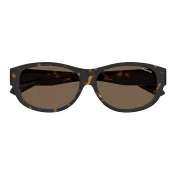 Polaroid PLD9020S086 Unisex Saulesbrilles Havana Kvadrātveida Plastmasas Rāmis Brūna Polarizēta Lēca