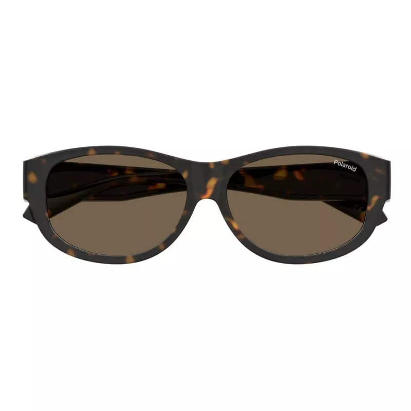 Polaroid PLD9020S086 Unisex Saulesbrilles Havana Kvadrātveida Plastmasas Rāmis Brūna Polarizēta Lēca