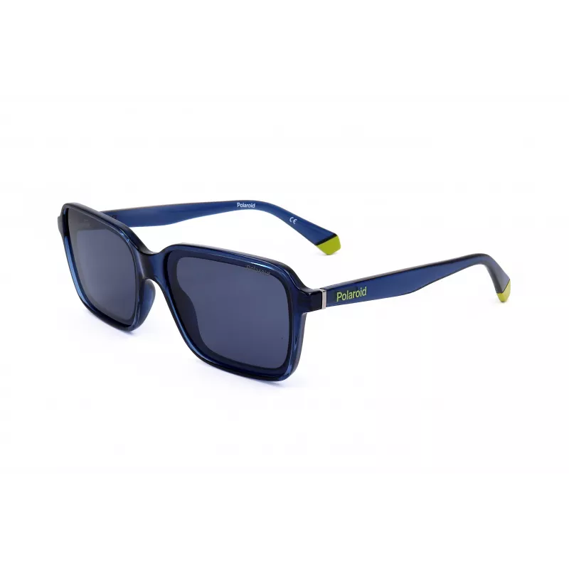 POLAROID Unisex PLD6161SPJP Taisnstūra Polarizētas Saulesbrilles - Melns Rāmis Pelēka Lēca 58mm