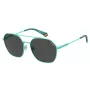 POLAROID Unisex PLD6172S5CB Pilot Saulesbrilles - Melns Rāmis Pelēkas Polarizētas Lēcas 57mm