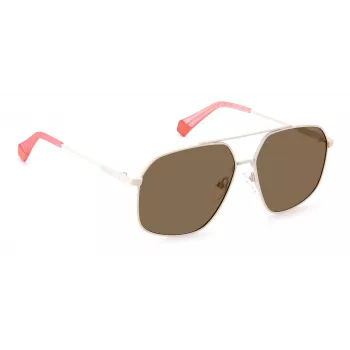 POLAROID Unisex PLD6173S10ASP Saulesbrilles - Taisnstūra melns rāmis, pelēkas polarizētas lēcas 58mm