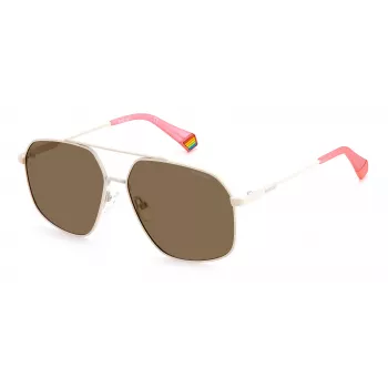 POLAROID Unisex PLD6173S10ASP Saulesbrilles - Taisnstūra melns rāmis, pelēkas polarizētas lēcas 58mm