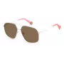 POLAROID Unisex PLD6173S10ASP Saulesbrilles - Taisnstūra melns rāmis, pelēkas polarizētas lēcas 58mm