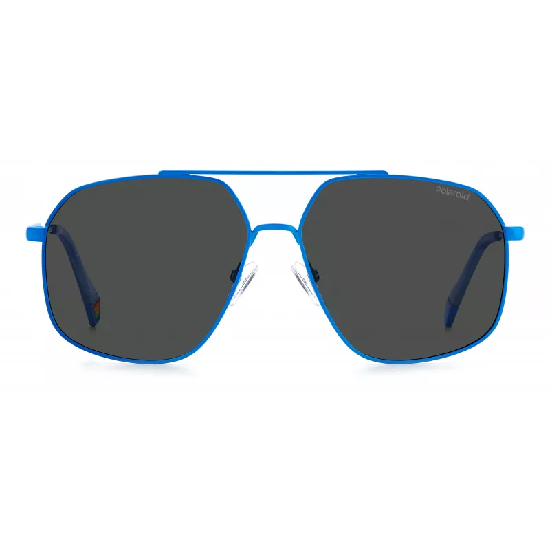POLAROID Unisex PLD6173SMVUM9 Saulesbrilles - Melns Rāmis, Pelēkas Polarizētas Lēcas, 58mm