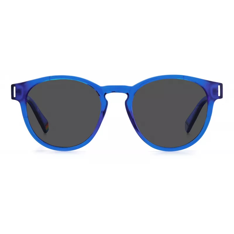 POLAROID Unisex PLD6175SPJPC3 Taisnstūra saulesbrilles - Melns rāmis, pelēkas polarizētas lēcas 51mm