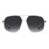 POLAROID Unisex PLD6182S900WJ Taisnstūra polarizētas saulesbrilles - Melns rāmis, pelēkas lēcas 59mm