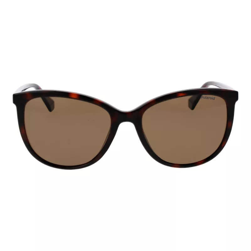 POLAROID Sieviešu PLD4138S55086 Kvadrātveida Saulesbrilles Havana Pelēks 55mm
