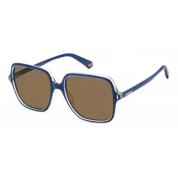 Polaroid sieviešu PLD6219SPJP polarizētas taisnstūra saulesbrilles, melnas/pelēkas, 56mm