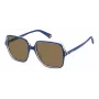 Polaroid sieviešu PLD6219SPJP polarizētas taisnstūra saulesbrilles, melnas/pelēkas, 56mm