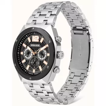 POLICE vīriešu kvarca analogais pulkstenis P15995JSTU61M 46mm Nerūsējošais tērauds Gunmetal Grey