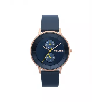 Police vīriešu kvarca analogais pulkstenis R1451293002 42mm melns ciparnīca ādas siksniņa
