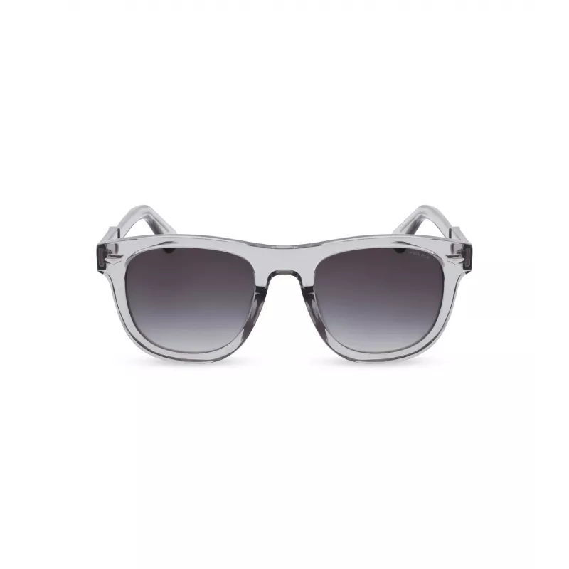 POLICE Vīriešu taisnstūra saulesbrilles SPLL87M5203GU Havana Acetāta rāmis Zaļas polikarbonāta lēcas 52mm